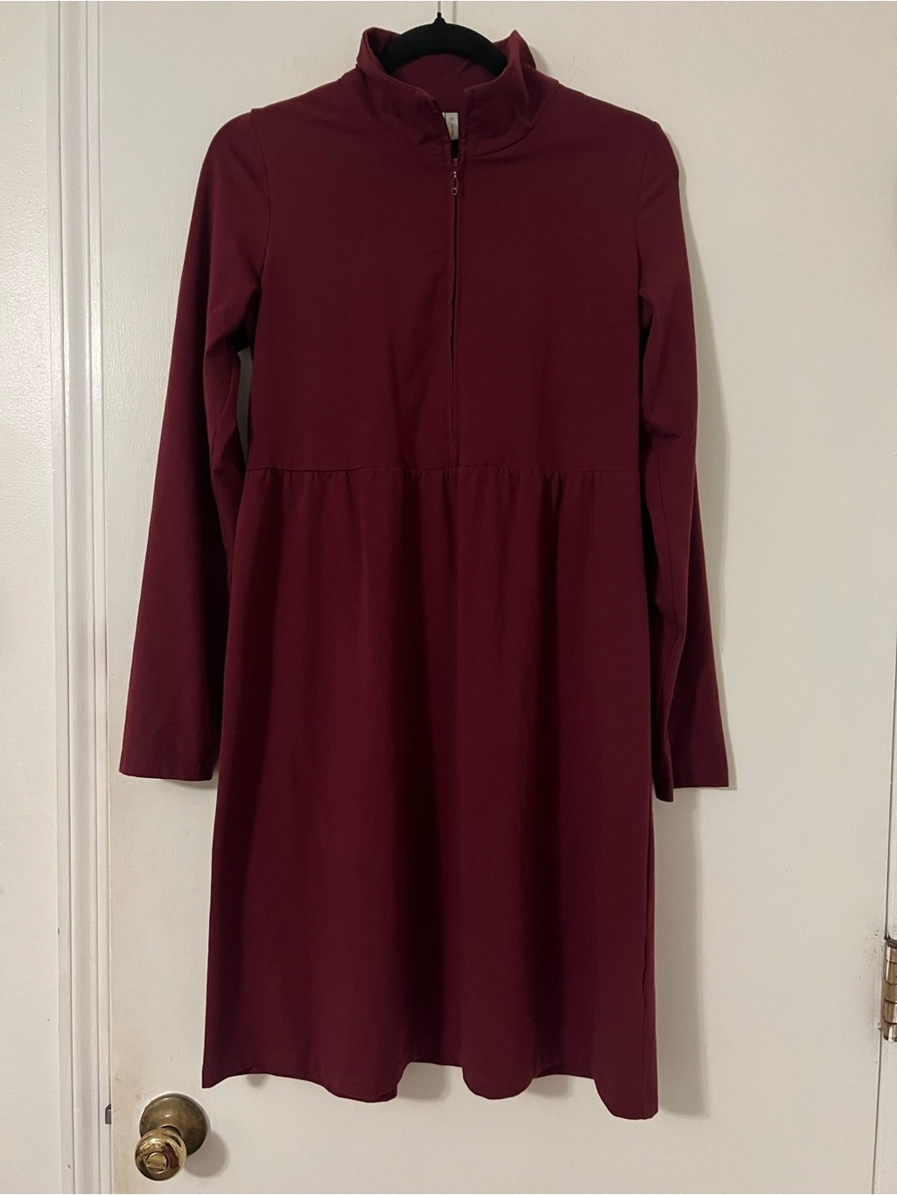 Sahalie Mock Neck Quarter Zip Babydoll Dress Size S (AA106)